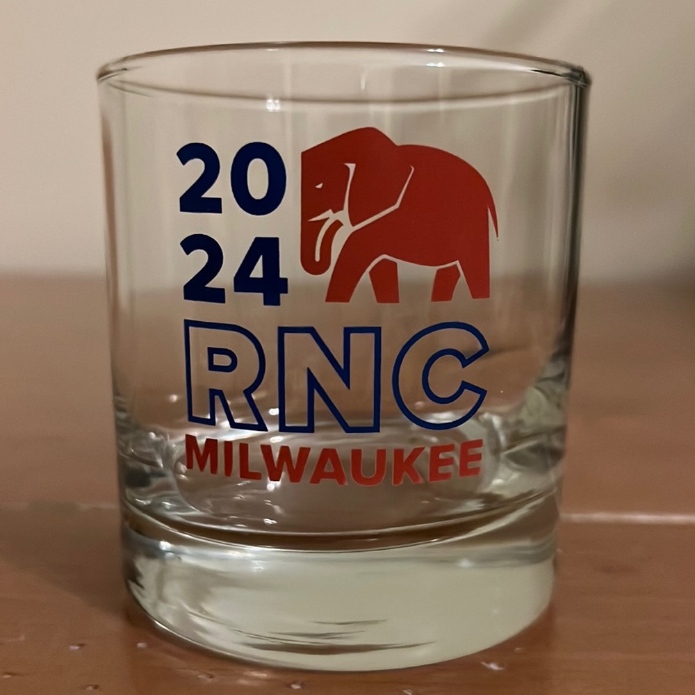 2024 Republican National Convention Milwaukee rocks glass. Set of 2